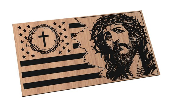 American Flag Wood Carving
